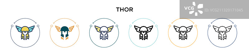 雷神图标（填充、细线、轮廓和描边）图片素材