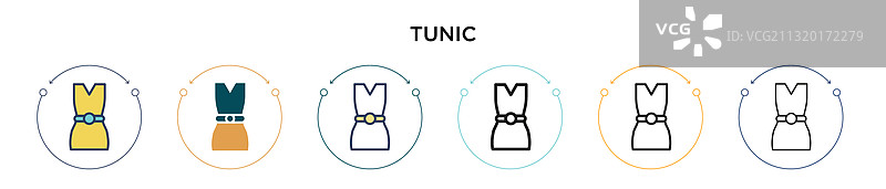 内外描线廓形的束腰外衣图标图片素材