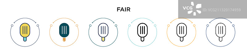 填充细线轮廓和描边中的公平图标图片素材