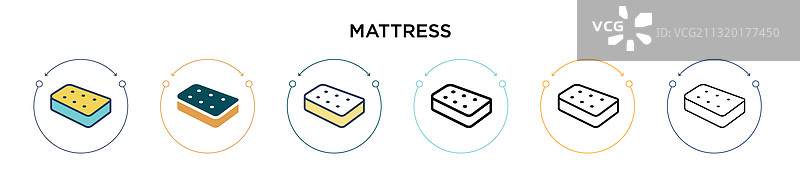 填充细线轮廓床垫图标图片素材