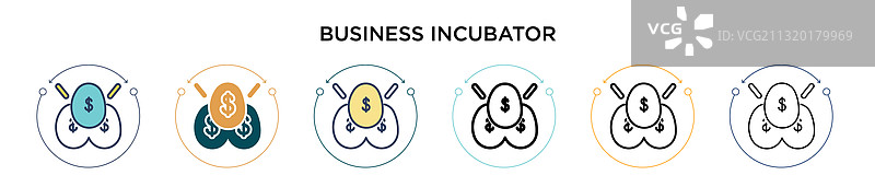 商业孵化器图标（填充细线）图片素材