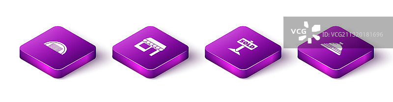 2.5D车库市场商店悬挂标志图片素材