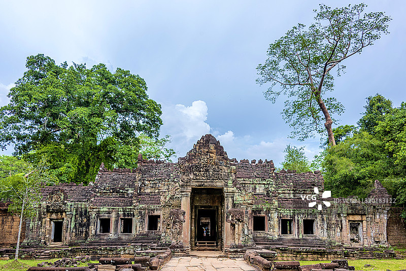 东南亚柬埔寨暹粒吴哥圣剑寺图片素材
