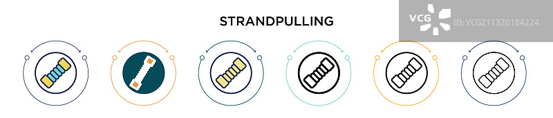 健身拉绳图标细线填充图片素材