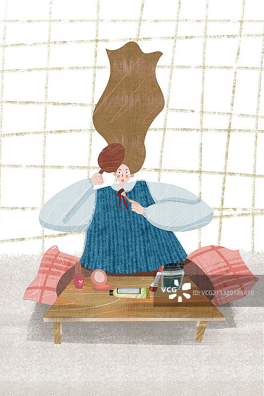 女性化妆插画图片素材