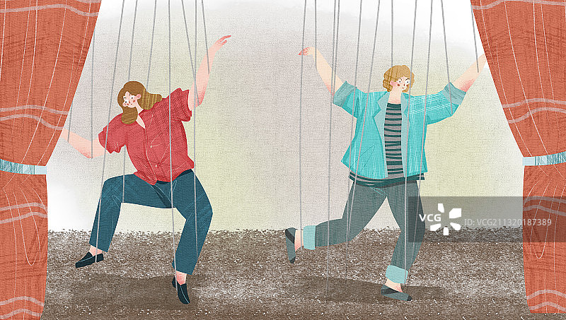 操纵工具人插画图片素材