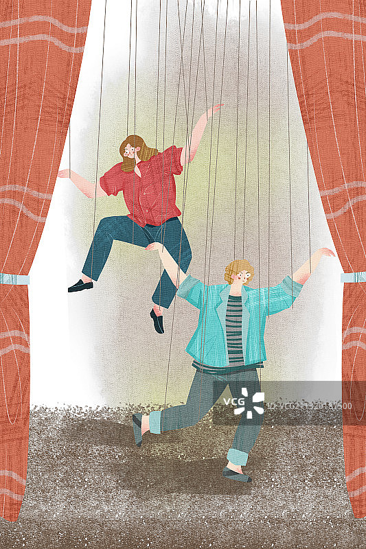 操纵工具人插画图片素材