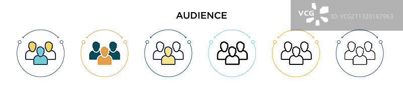 填充细线观众图标图片素材