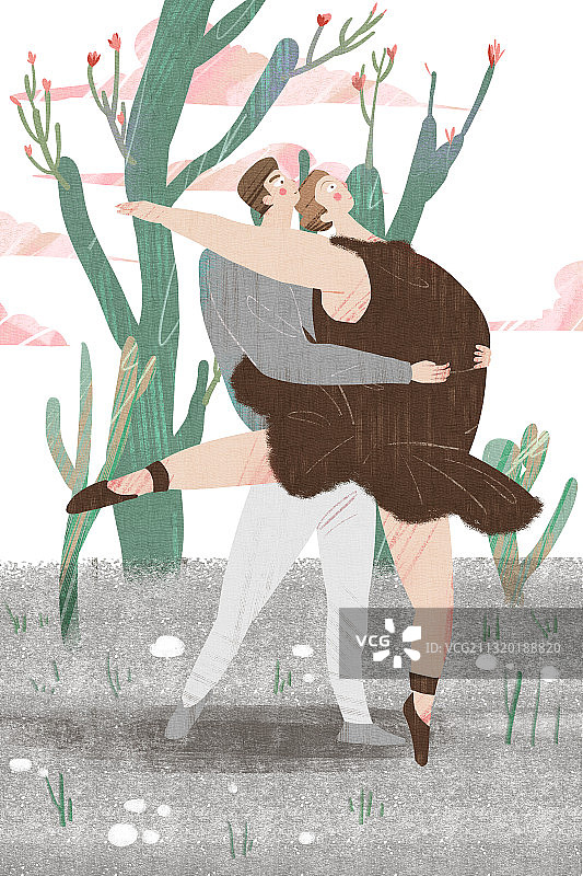 跳芭蕾舞插画图片素材