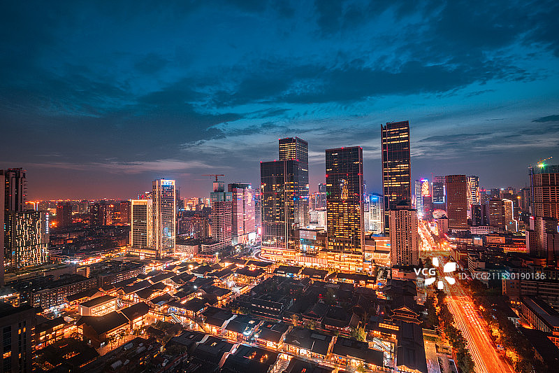 成都太古里 城市天际线 夜景图片素材