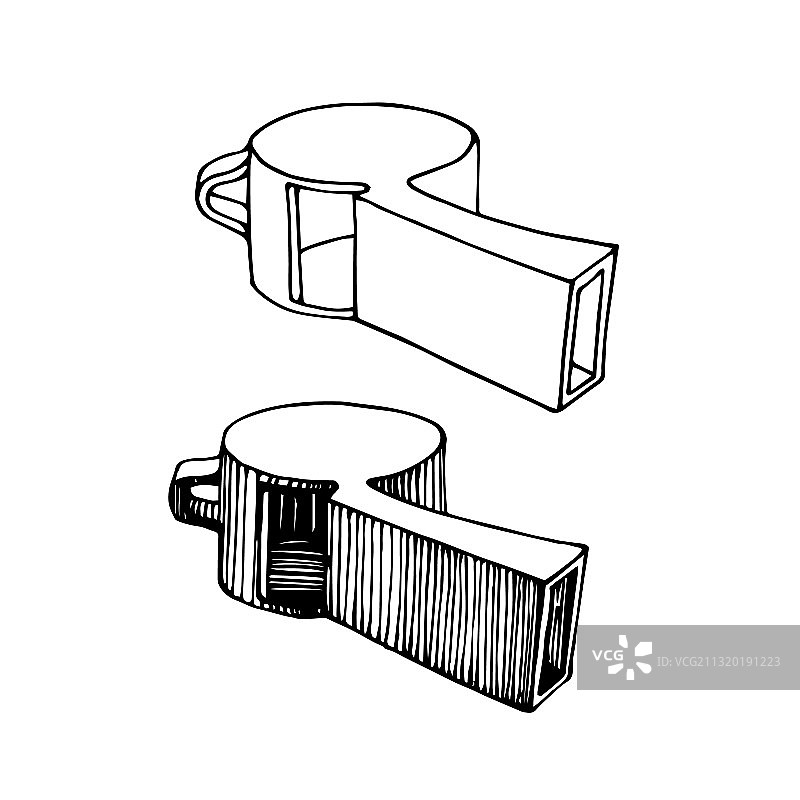 用于教练或裁判的旧钢制哨子图片素材