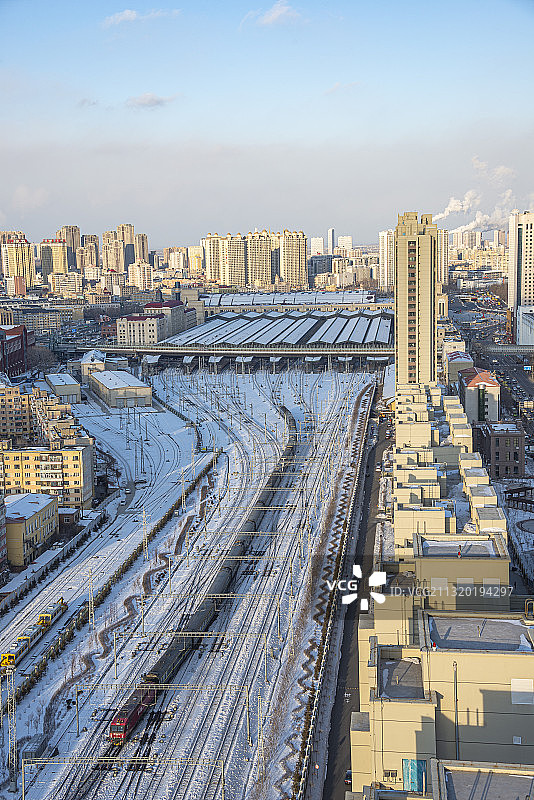 牡丹江-温州K554次哈尔滨站发车图片素材
