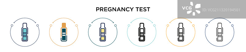 填充细线轮廓的验孕棒图标图片素材