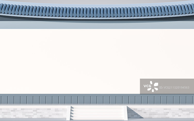 中国风公告墙 3D渲染图片素材