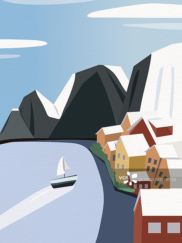 简约四季风景插画图片素材