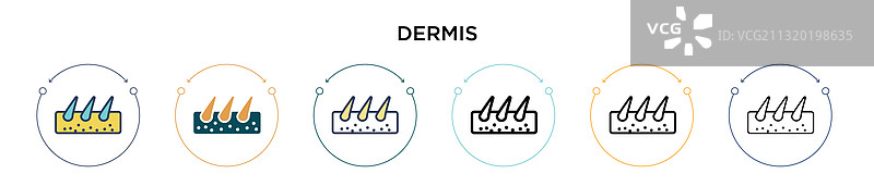 真皮图标，填充细线轮廓图片素材