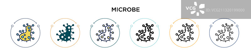 填充细线轮廓微生物图标图片素材