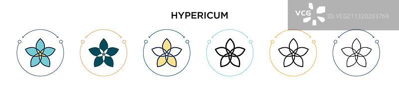 连翘填充细线轮廓图标图片素材