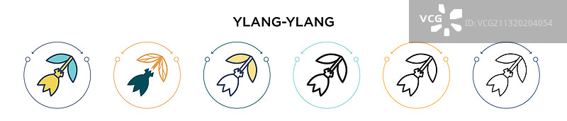 依兰图标填充细线轮廓图片素材