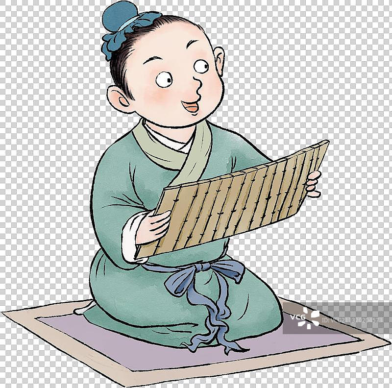 古代学生读书元素图片素材