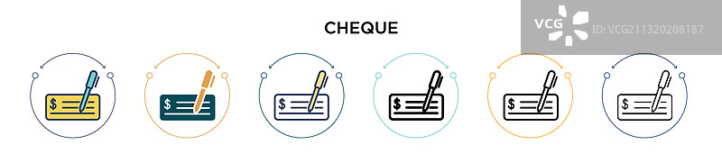 细线条支票图标图片素材