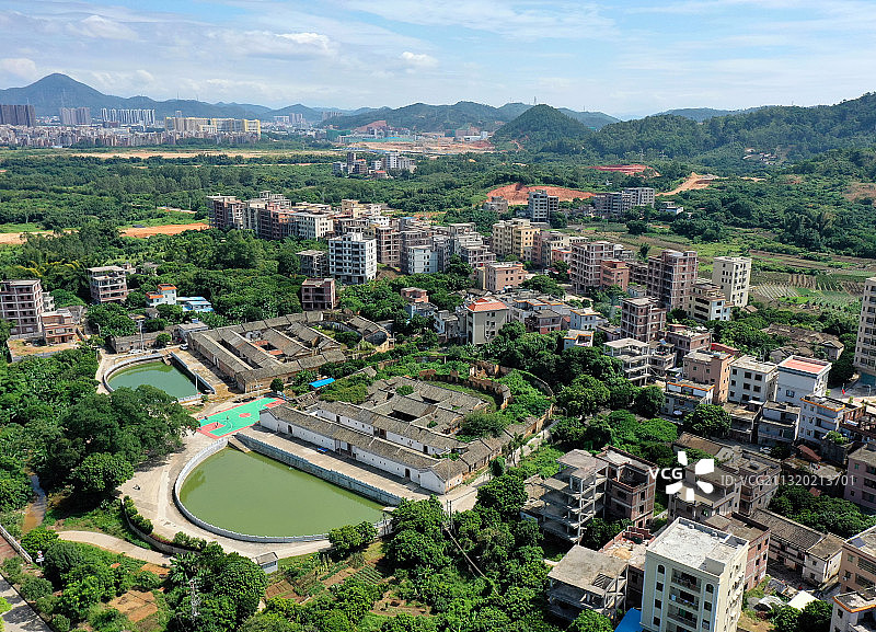 广东省惠州市惠阳区秋长街道铁门扇村石苟屋黄竹沥老屋客家围屋航图片素材