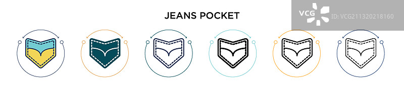 牛仔裤口袋图标图片素材