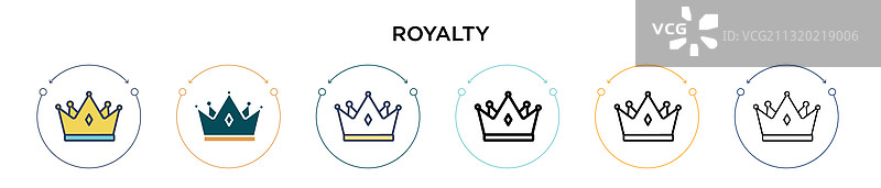 填充细线轮廓的免版税图标图片素材