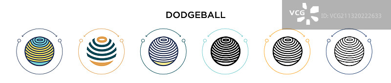 躲避球图标（填充细线轮廓）图片素材