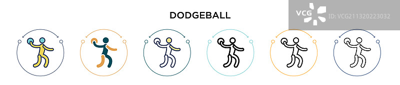 躲避球图标（填充细线轮廓）图片素材