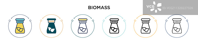 填充细线轮廓生物质图标图片素材
