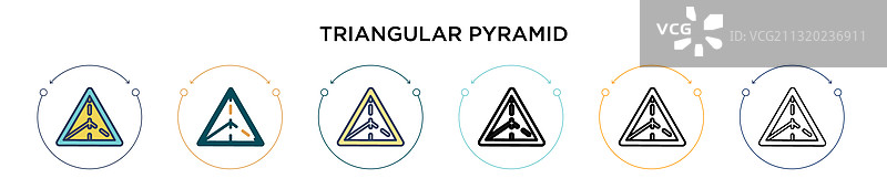 填充细线三角形金字塔图标图片素材