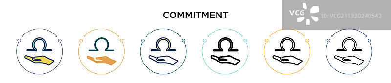 承诺图标，填充细线轮廓图片素材