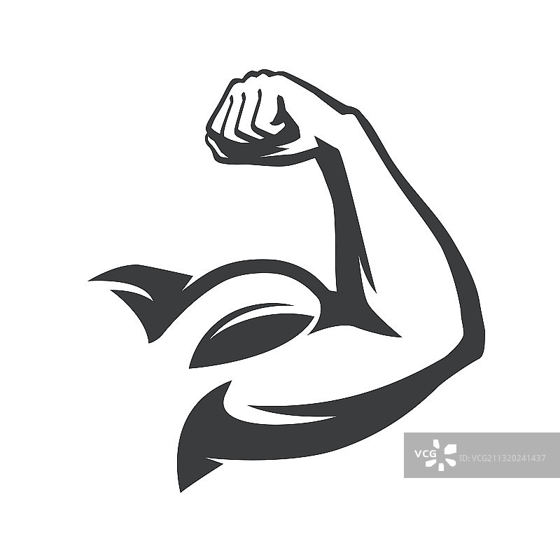 紧握拳头的肌肉手臂健身力量标志图片素材