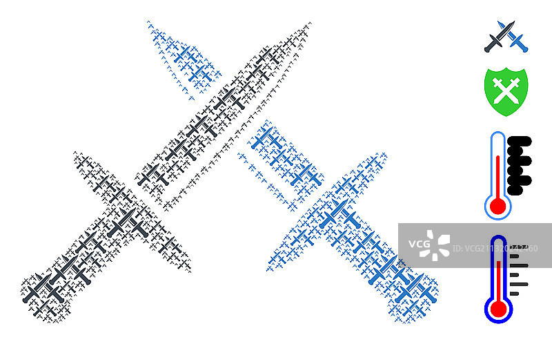 冷兵器递归马赛克图片素材