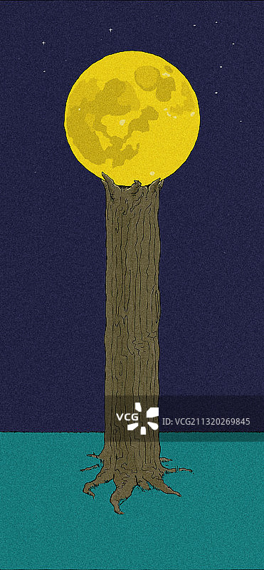 月球与树图片素材