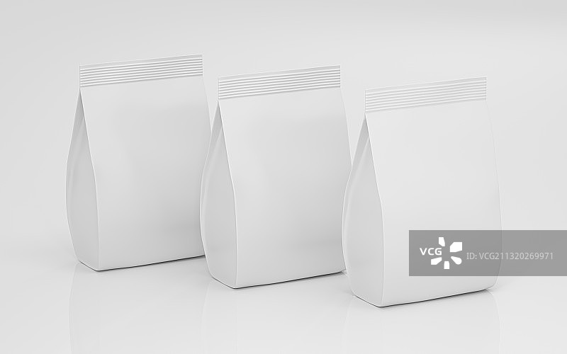 空白白色包装袋 3D渲染图片素材