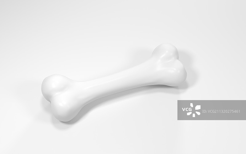 白色背景下的骨头 3D渲染图片素材