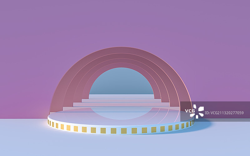 3D创意糖果色三维电商展台图片素材