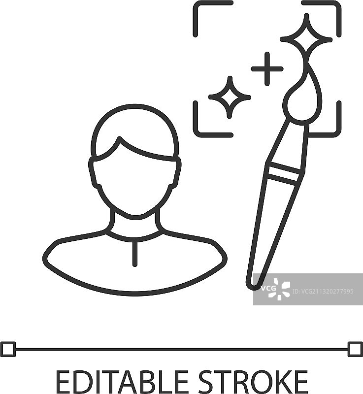 艺术指导线性图标图片素材