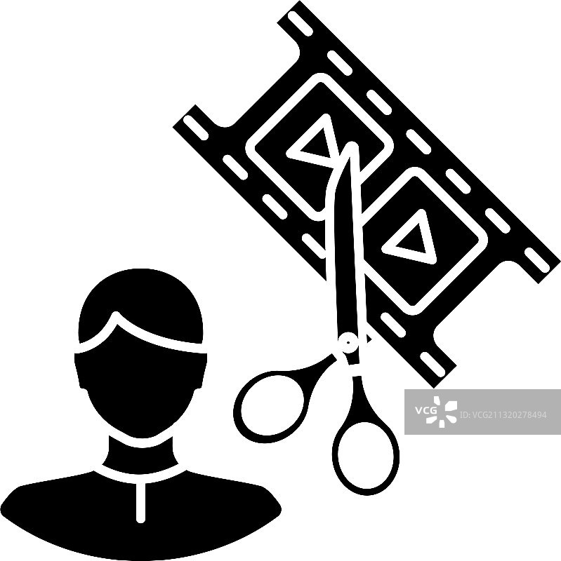 电影剪辑师黑色图标图片素材