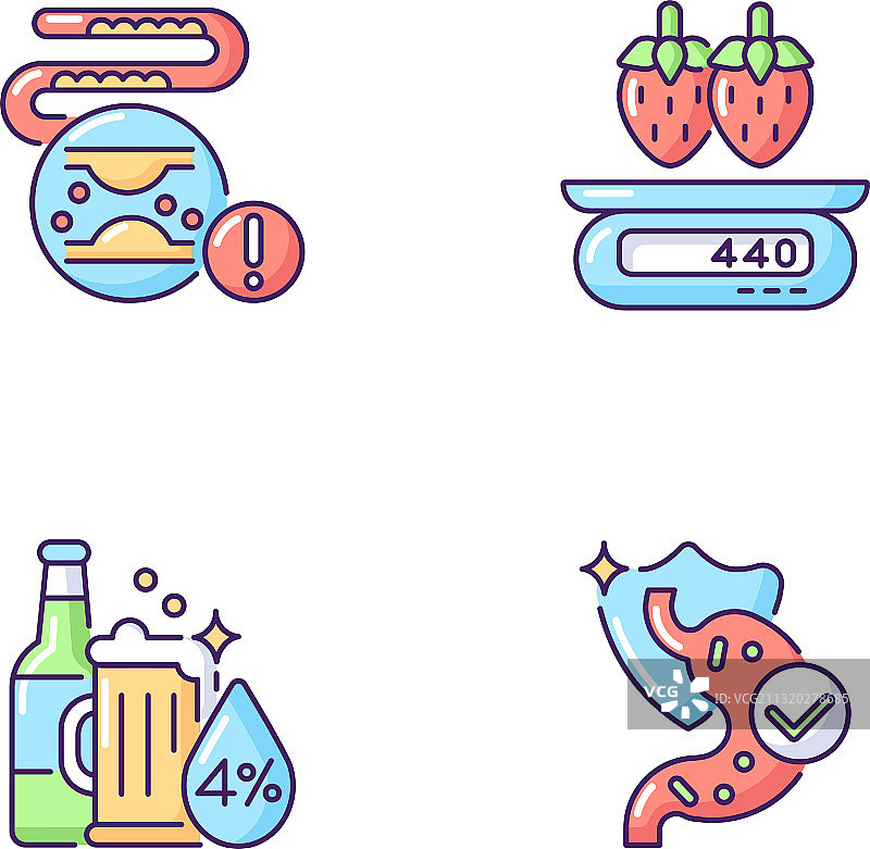 食品RGB颜色图标集图片素材