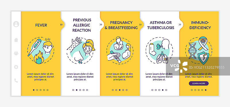 疫苗接种禁忌症和注意事项图片素材