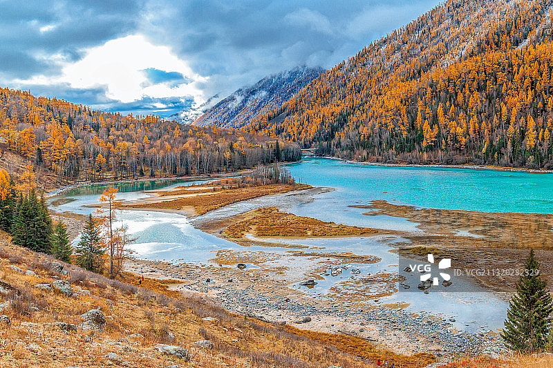 喀纳斯卧龙湾图片素材