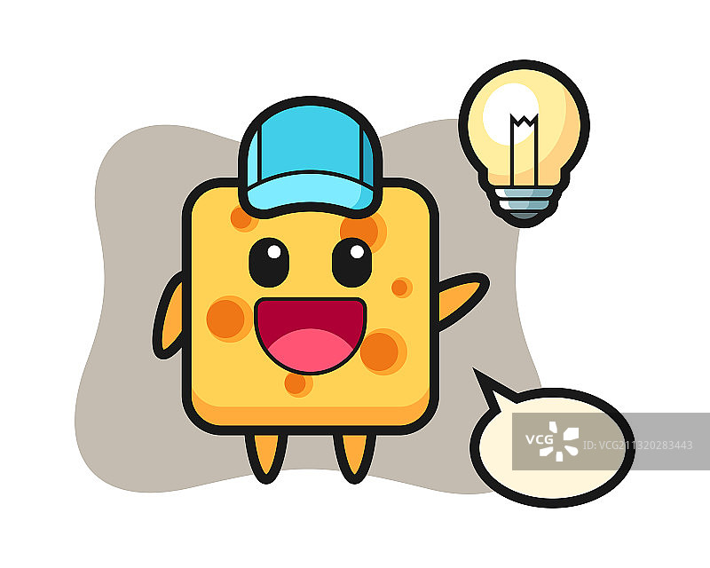 获得灵感的奶酪卡通形象图片素材