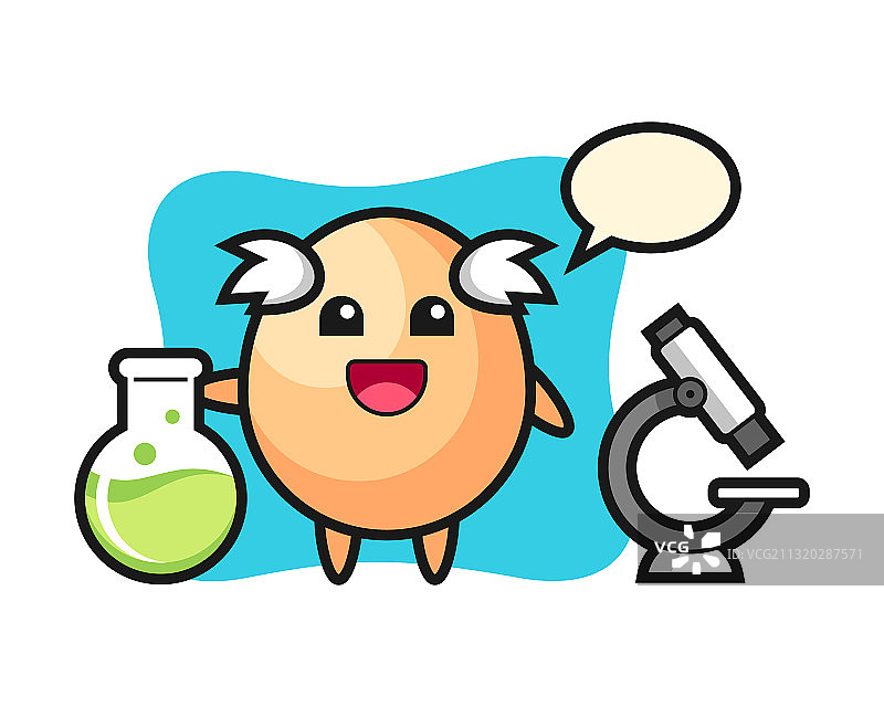 鸡蛋科学家卡通吉祥物图片素材