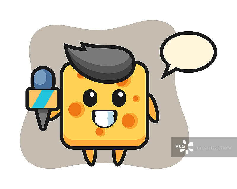 作为新闻记者的奶酪吉祥物图片素材