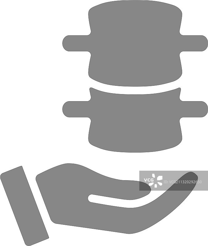 手持灰色人体脊柱疾病预防图标图片素材