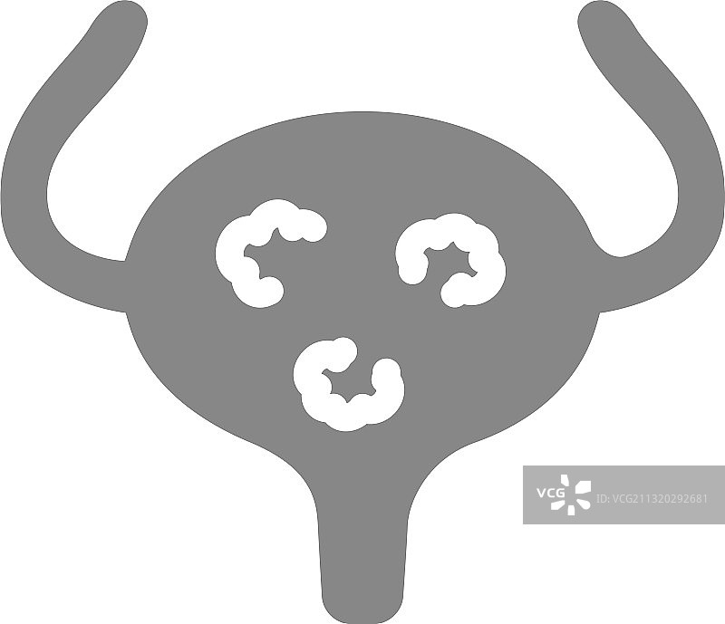 带肿瘤的人类膀胱灰色图标图片素材