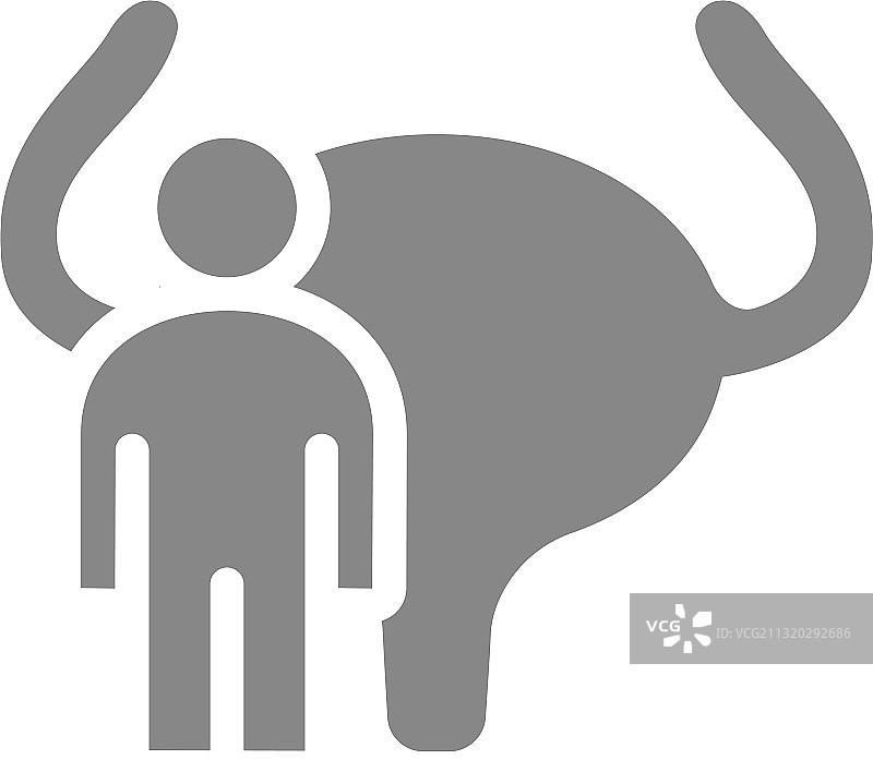 带男人灰色图标的膀胱图片素材